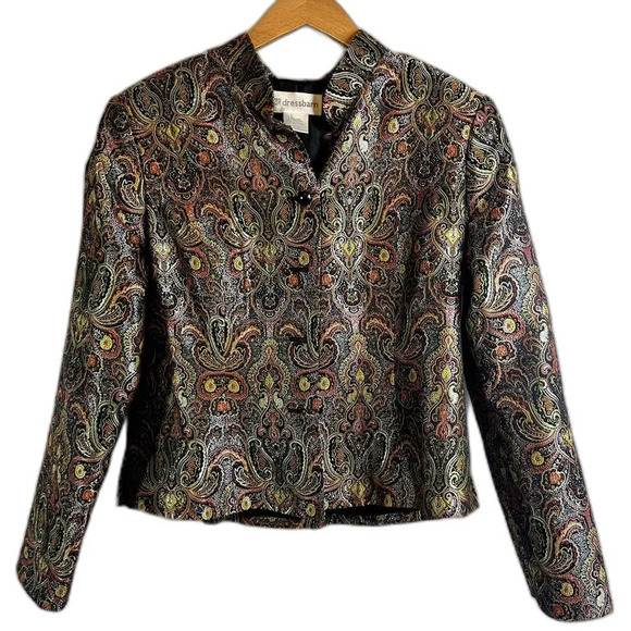 Dressbarn Silk Blend Paisley Dress Jacket Size Large - Picture 1 of 9